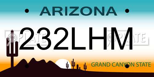 232LHM Arizona License Plate