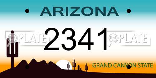 2341 Arizona License Plate