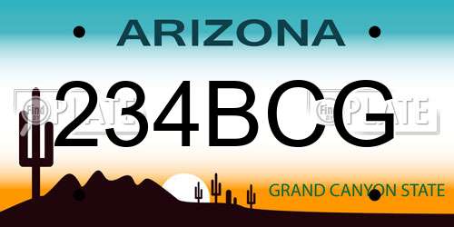 234BCG Arizona License Plate