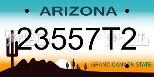 23557T2 Arizona License Plate