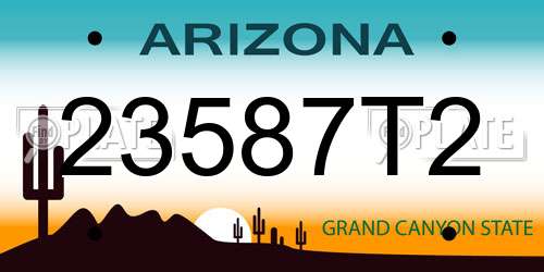 23587T2 Arizona License Plate