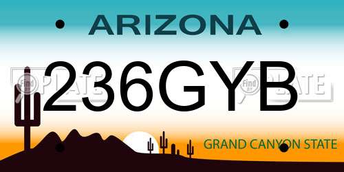 236GYB Arizona License Plate