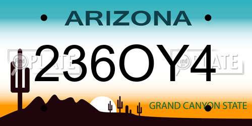 236OY4 Arizona License Plate