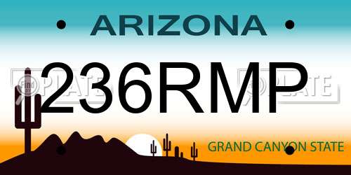 236RMP Arizona License Plate