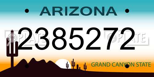 2385272 Arizona License Plate