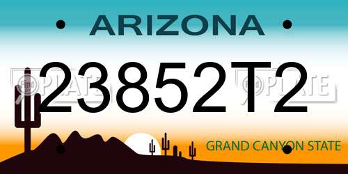23852T2 Arizona License Plate