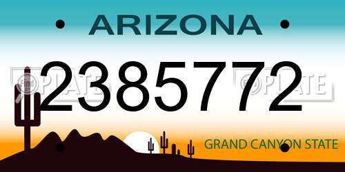 2385772 Arizona License Plate