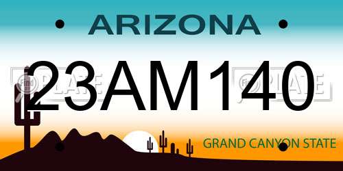 23AM140 Arizona License Plate