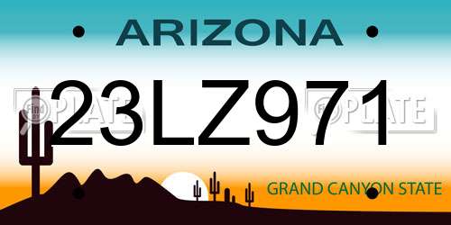 23LZ971 Arizona License Plate