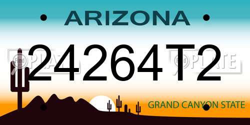 24264T2 Arizona License Plate