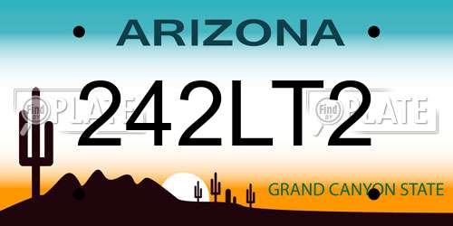 242LT2 Arizona License Plate