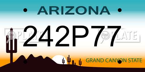 242P77 Arizona License Plate