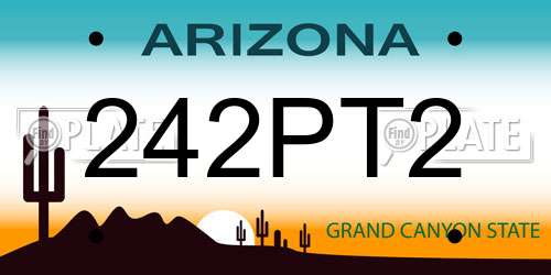 242PT2 Arizona License Plate