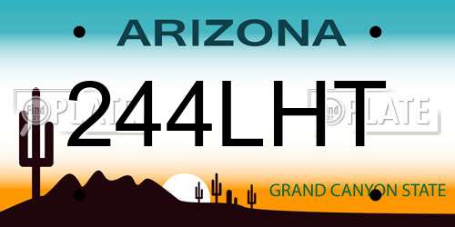 244LHT Arizona License Plate