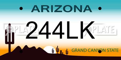 244LK Arizona License Plate