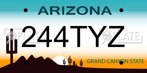 244TYZ Arizona License Plate