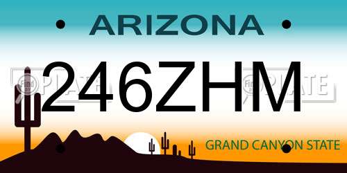 246ZHM Arizona License Plate