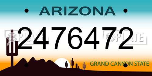 2476472 Arizona License Plate