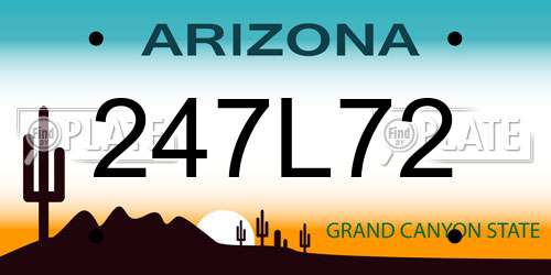 247L72 Arizona License Plate