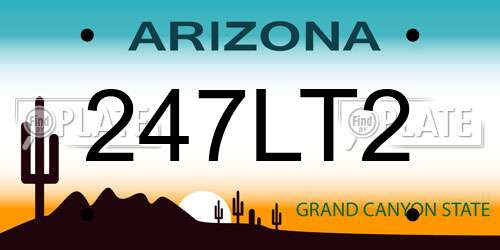 247LT2 Arizona License Plate