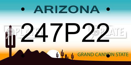 247P22 Arizona License Plate