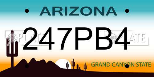 247PB4 Arizona License Plate
