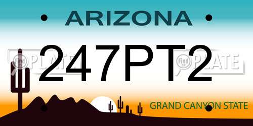 247PT2 Arizona License Plate