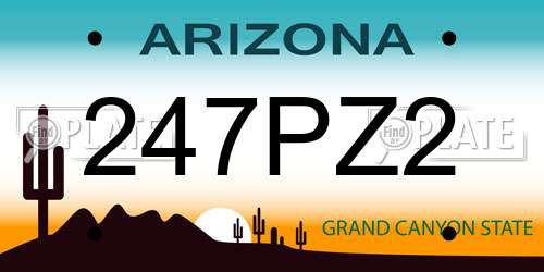 247PZ2 Arizona License Plate