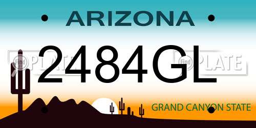 2484GL Arizona License Plate