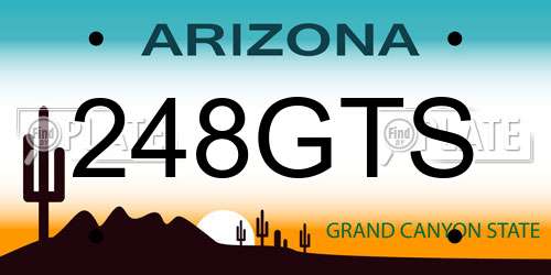 248GTS Arizona License Plate