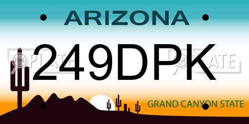 249DPK Arizona License Plate