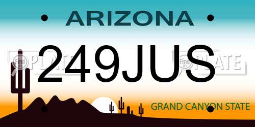 249JUS Arizona License Plate