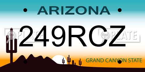 249RCZ Arizona License Plate