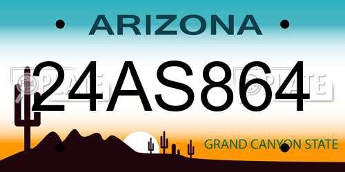 24AS864 Arizona License Plate