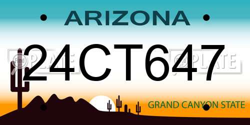 24CT647 Arizona License Plate