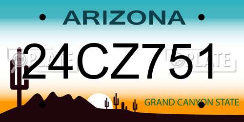 24CZ751 Arizona License Plate