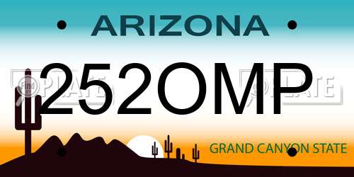 252OMP Arizona License Plate