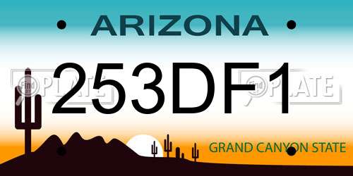 253DF1 Arizona License Plate