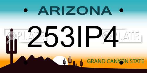 253IP4 Arizona License Plate