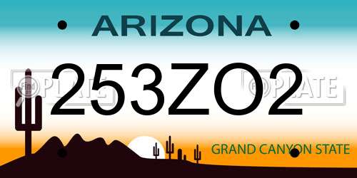 253ZO2 Arizona License Plate