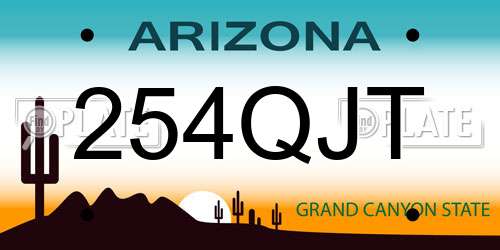 254QJT Arizona License Plate
