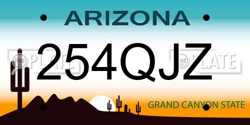 254QJZ Arizona License Plate