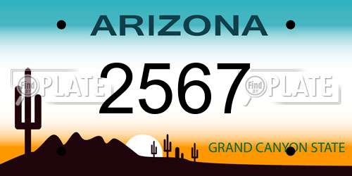 2567 Arizona License Plate