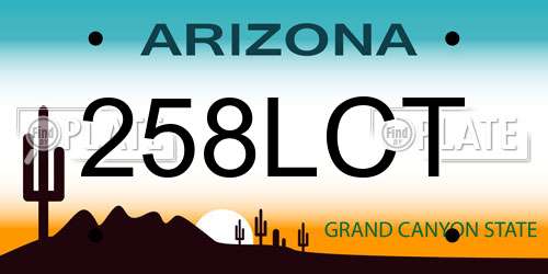 258LCT Arizona License Plate