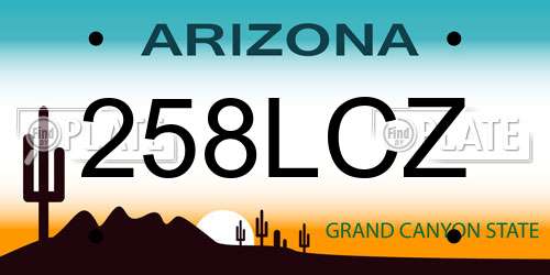 258LCZ Arizona License Plate