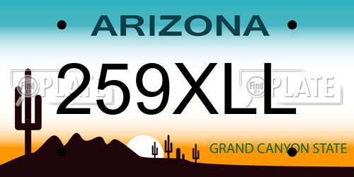 259XLL Arizona License Plate