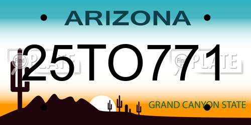 25TO771 Arizona License Plate