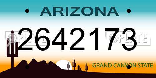 2642173 Arizona License Plate