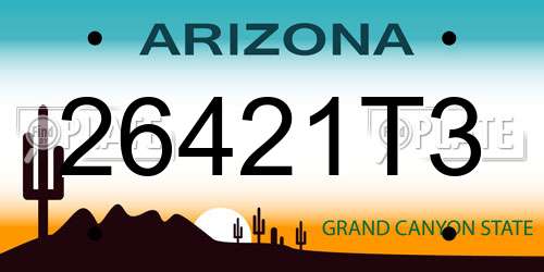 26421T3 Arizona License Plate