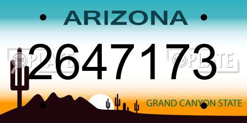 2647173 Arizona License Plate